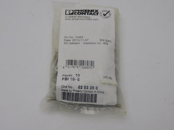 PHOENIX CONTACT FBI10-6 0203250 (PKG OF 10) NSMP