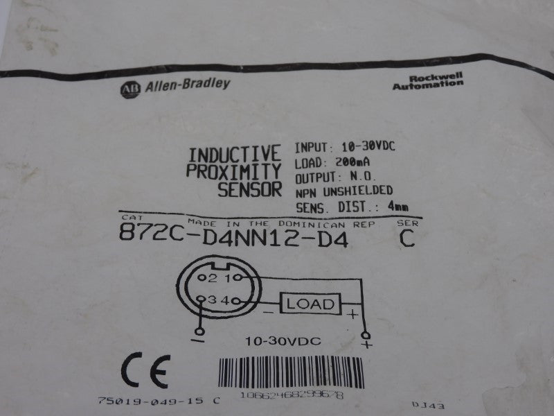 ALLEN BRADLEY 872C-D4NN12-D4 SER. C 10-30VDC NSMP