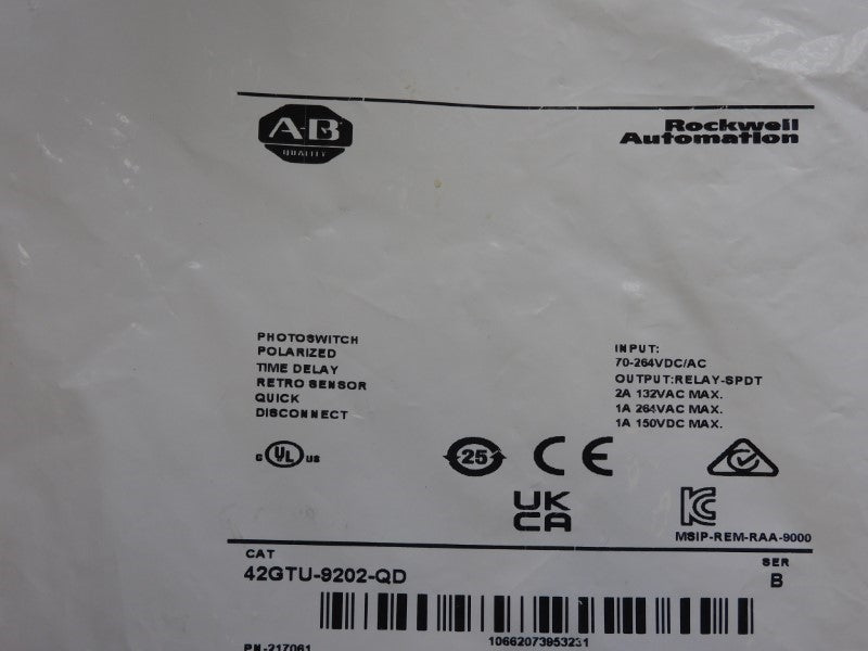 ALLEN BRADLEY 42GTU-9202-QD SER. B 70-264VDC/AC 2A NSMP