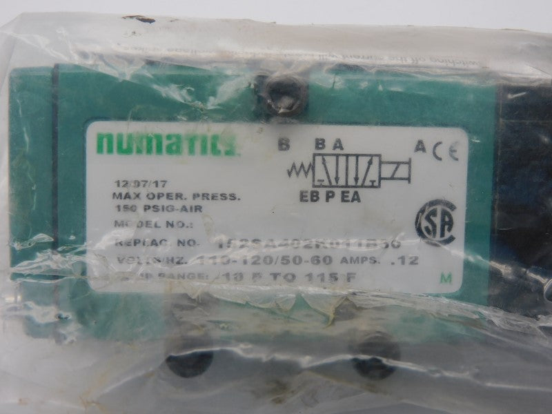 NUMATICS 152SA402K011B30 110-120V .12A 150PSI NSMP
