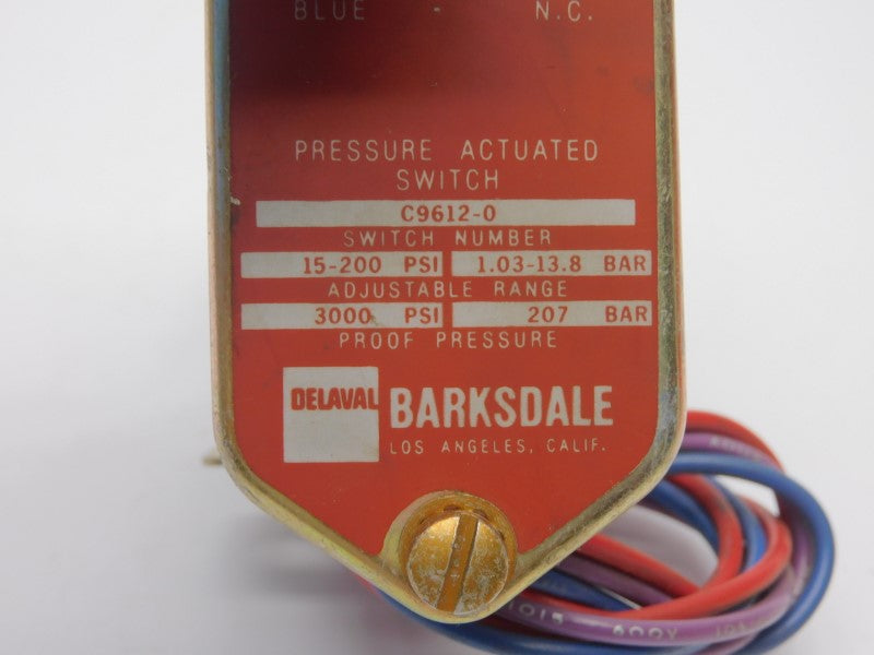 BARKSDALE C9612-0 600V 10A 15-200PSI NSNP