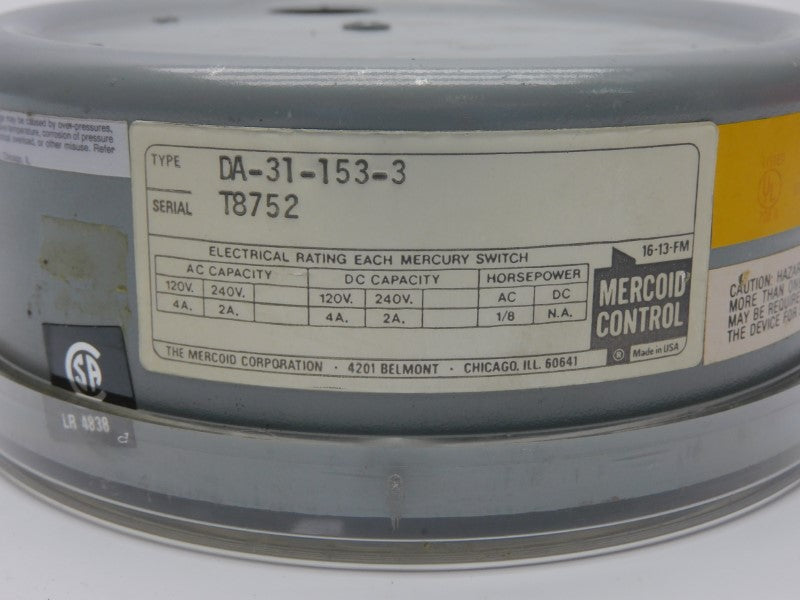 MERCOID CONTROL DA-31-153-3 240V 4A NSNP