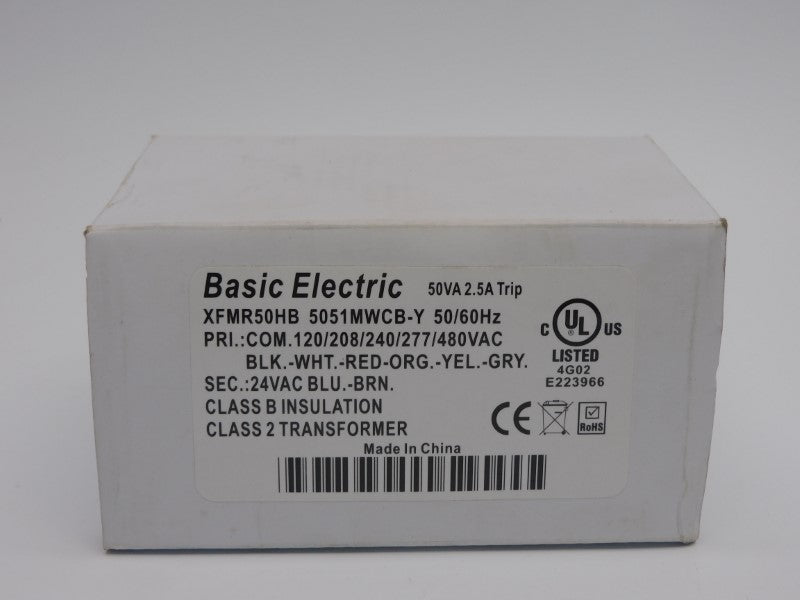BASIC ELECTRIC XFMR50HB 5051MWCB-Y 480VAC 2.5A NSMP
