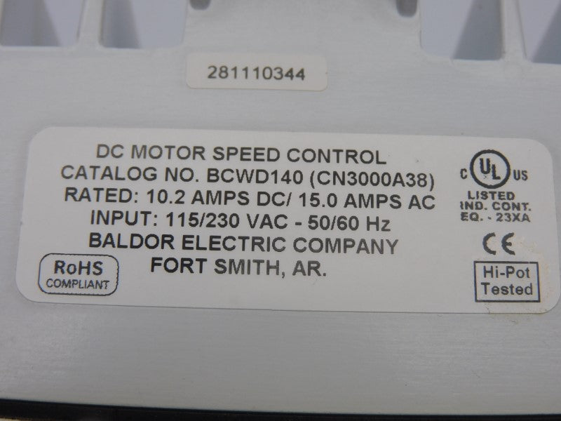 BALDOR BCWD140 (CN3000A38) 115/230VAC 15.0A UNMP