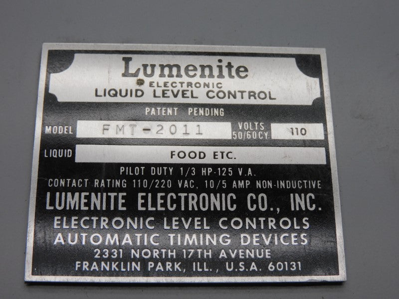 LUMENITE ELECTRONIC FMT-2011 110V 10A NSNP