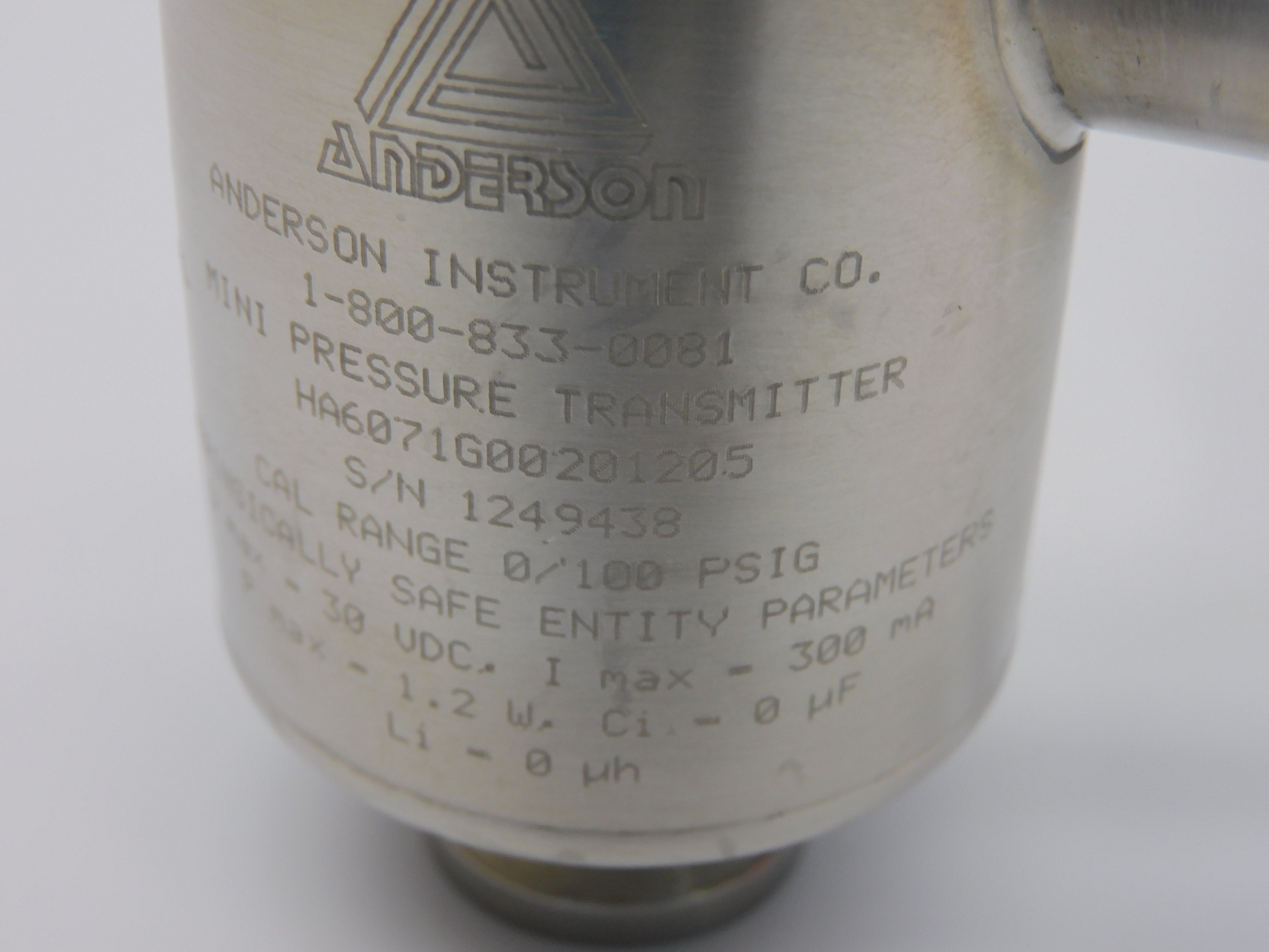 ANDERSON INSTRUMENT HA6071G00201205 30VDC 0/100PSI NSMP