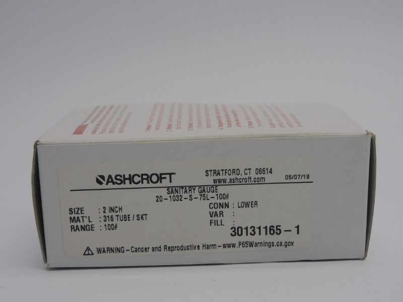 ASHCROFT 20-1032-S-75L-100# 100PSI NSMP