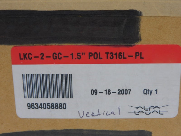 ALFA LAVAL LKC-2-GC-1.5" POL T316L-PL 9634058880 NSMP