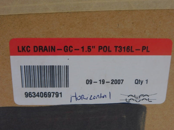 ALFA LAVAL LKC DRAIN-GC-1.5" POL T316L-PL 9634069791 NSMP