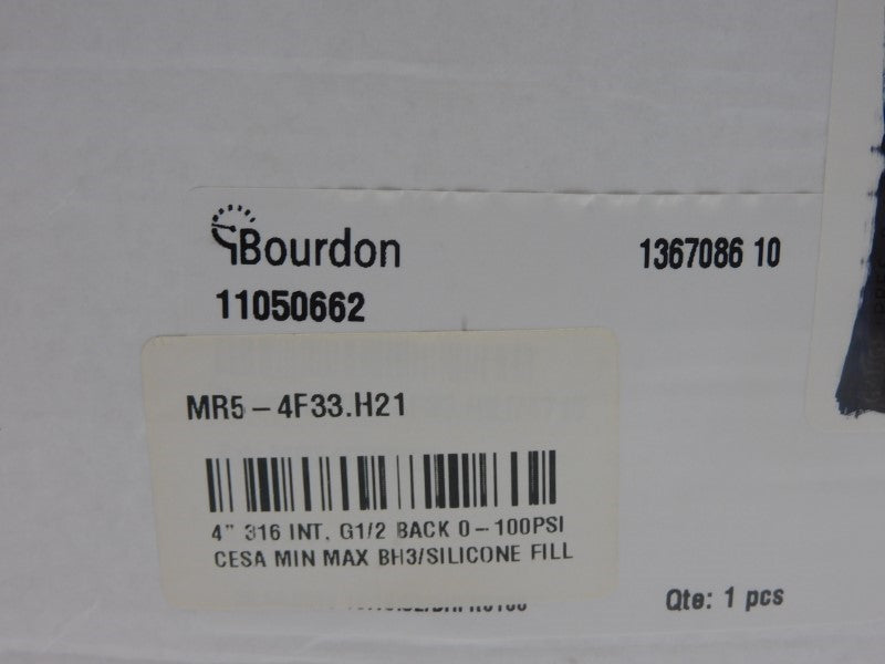 BOURDON 11050662 MR5-4F33.H21 100PSI NSMP