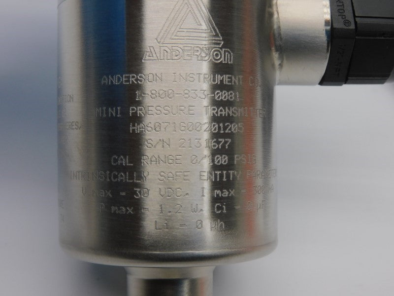 ANDERSON INSTRUMENT HA6071G00201205 30VDC 0/100PSI NSNP