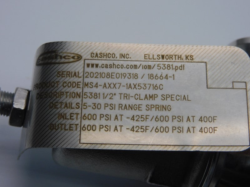 CASHCO MS4-AXX7-1AX53716C 5-30PSI 1/2" NSNP