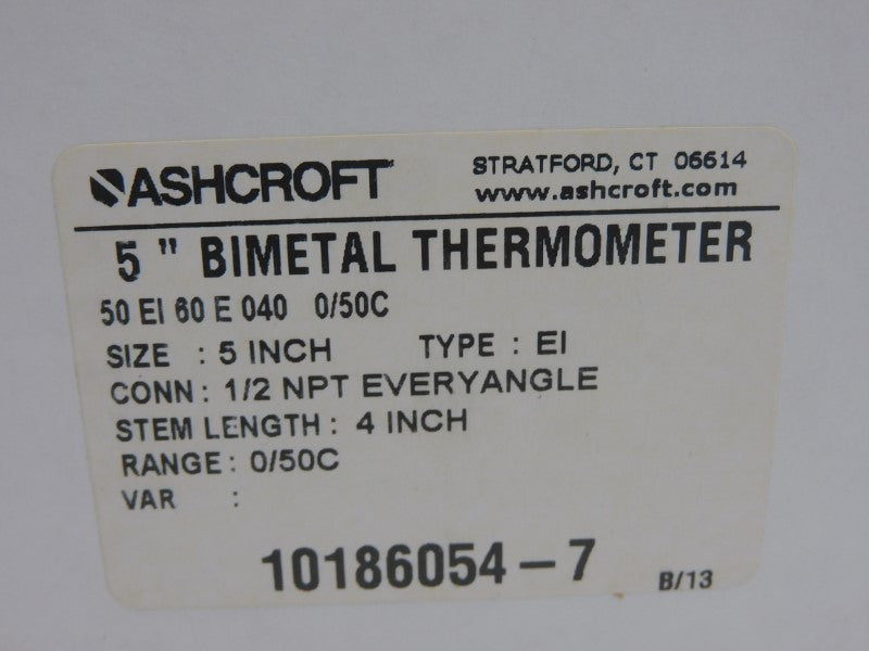 ASHCROFT 50EI60E040 0/50'C NSMP