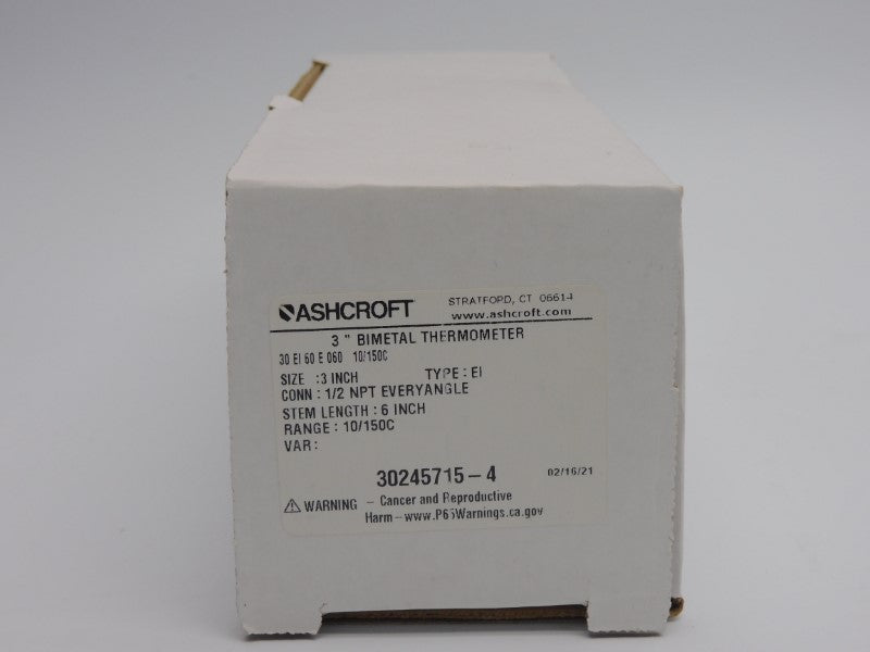 ASHCROFT 30EI60E060 10/150'C NSMP