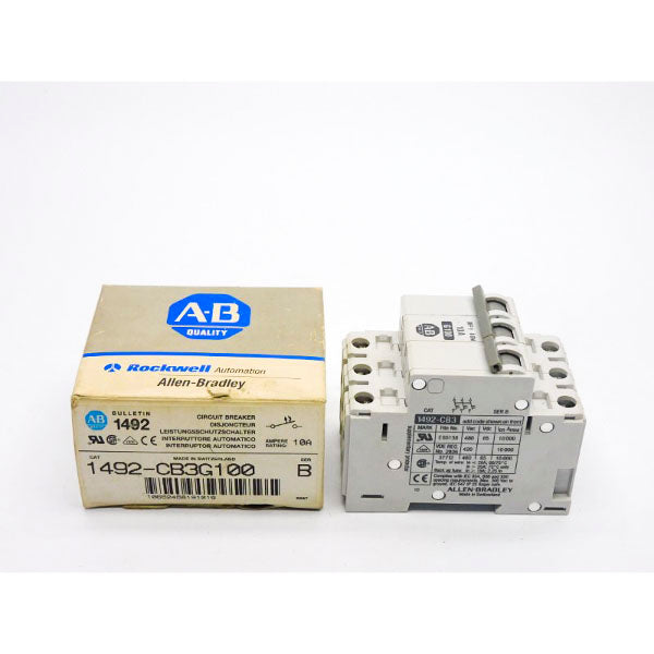 ALLEN BRADLEY 1492-CB3G100 SER. B 480VAC 10A (GY/BL) NSMP