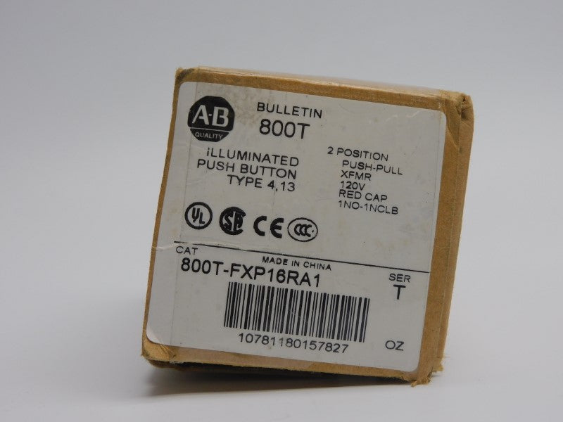 ALLEN BRADLEY 800T-FXP16RA1 SER. T 120V (BR/WH) NSMP