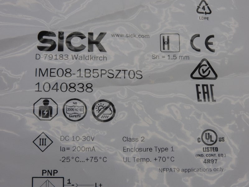SICK IME08-1B5PSZT0S 1040839 10-30VDC NSMP