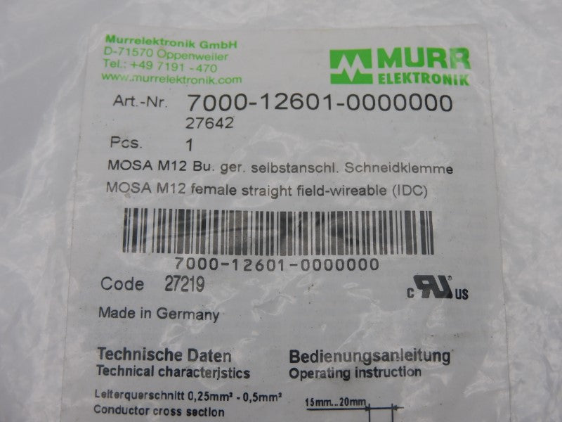 MURR ELEKTRONIK 7000-12601-0000000 NSMP