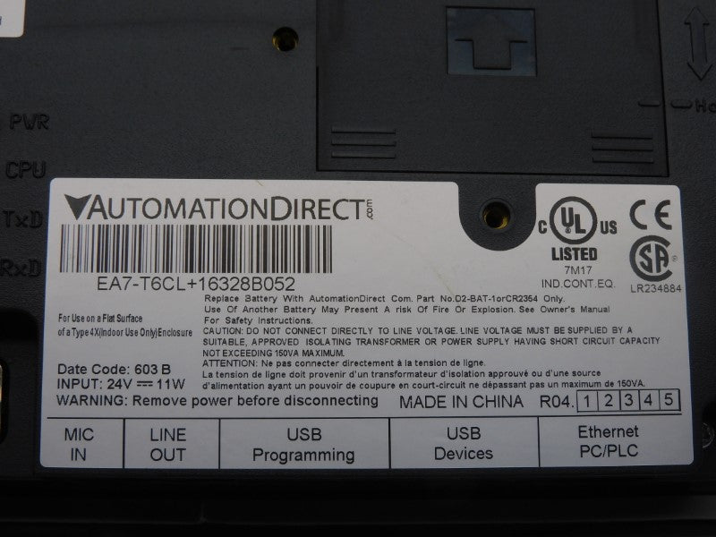 AUTOMATION DIRECT EA7-T6CL+16328B052 24V (AS PICTURED) NSNP