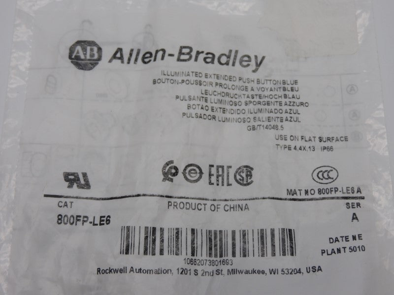 ALLEN BRADLEY 800FP-LE6 SER. A NSMP
