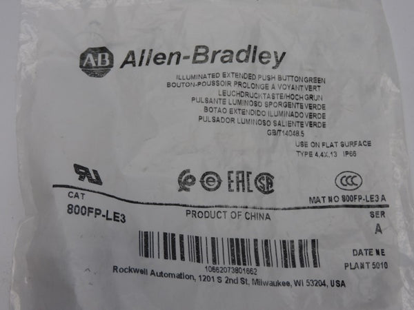 ALLEN BRADLEY 800FP-LE3 SER. A NSMP