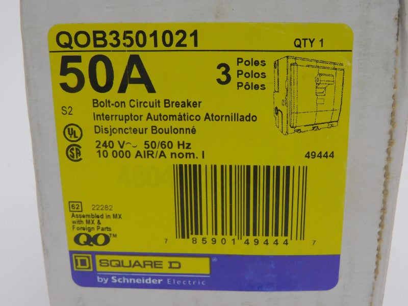 SQUARE D QOB3501021 240V 50A NSFS