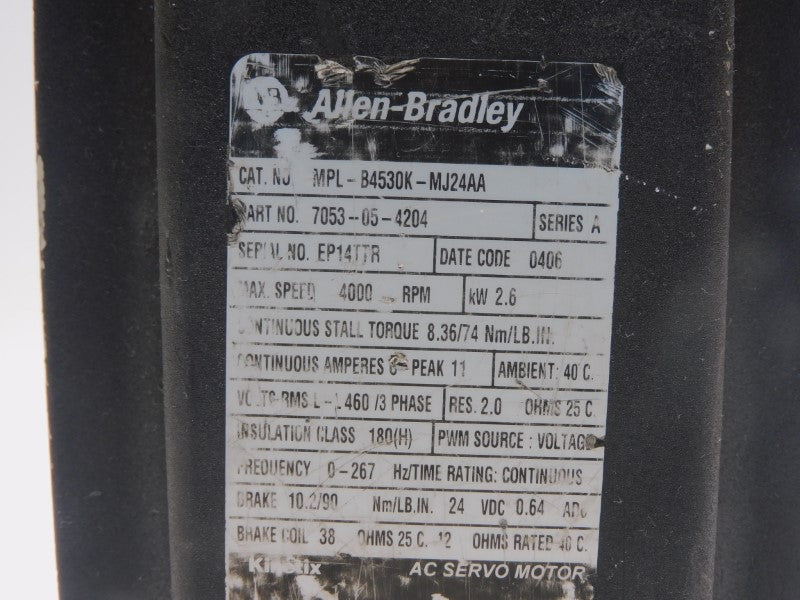 ALLEN BRADLEY MPL-B4530K-MJ24AA SER. A 24VDC UNMP