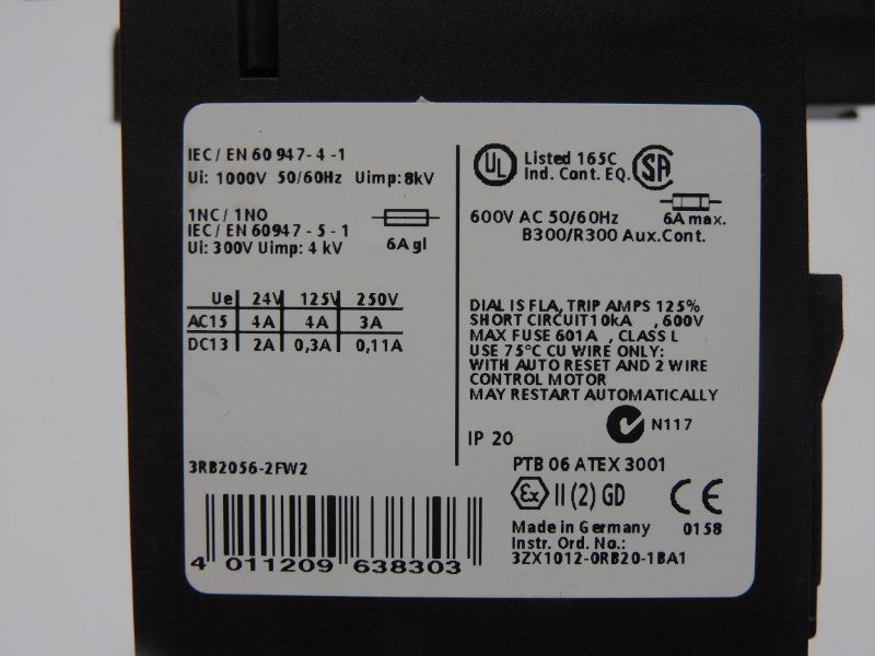 SIEMENS 3RB2056-2FW2 600V 50-200A NSMP