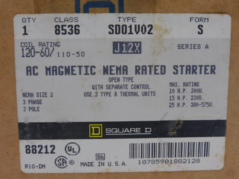 SQUARE D 8536SD01V02 SER. A 110/120V NSMP