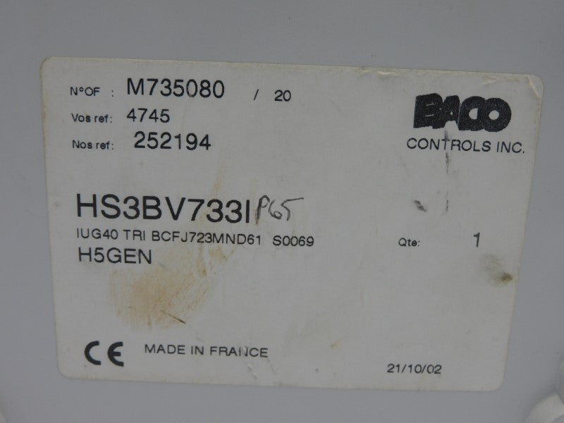 BACO CONTROLS HS3BV733I NSNP
