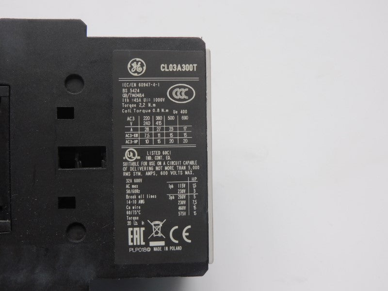 GENERAL ELECTRIC CL03A300TJ 110/120V 45A NSMP