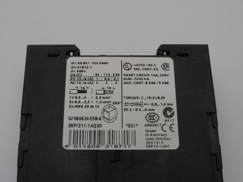 SIEMENS 3RP1511-1AQ30 100-127VAC 0.5S-10S NSMP