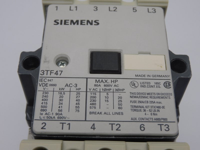 SIEMENS 3TF4722-0AG2 110V 80A NSMP