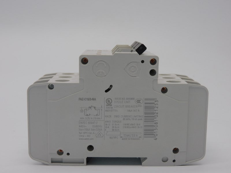 EATON FAZ-C15/3-NA 102249 277VAC 15A NSMP