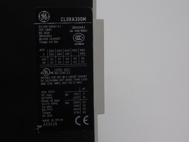 GENERAL ELECTRIC CL08A300M4 110/120V 110A UNMP