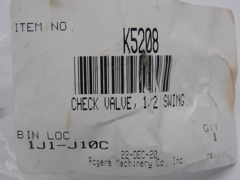 ROGERS MACHINERY K5208 1/2" NSNP