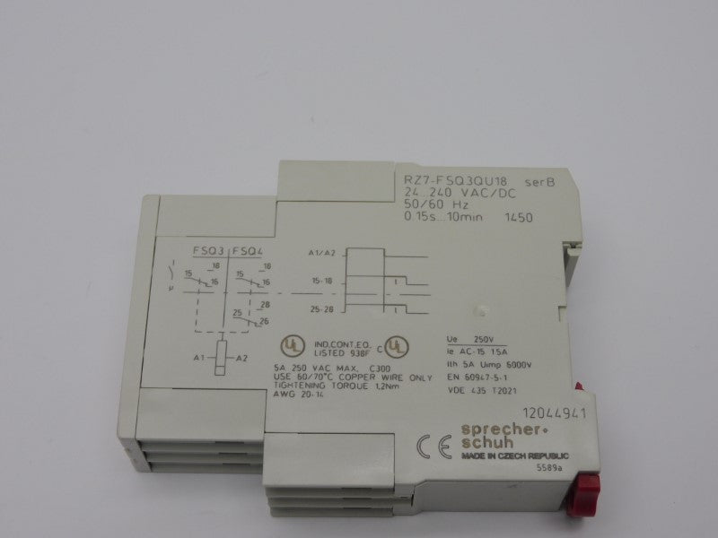 SPRECHER+SCHUH RZ7-FSQ3QU18 SER. B 24-240VAC/DC 15A 0.15S-10M NSMP