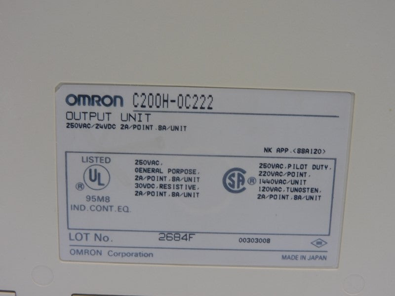 OMRON C200H-OC222 250VAC 8A UNMP