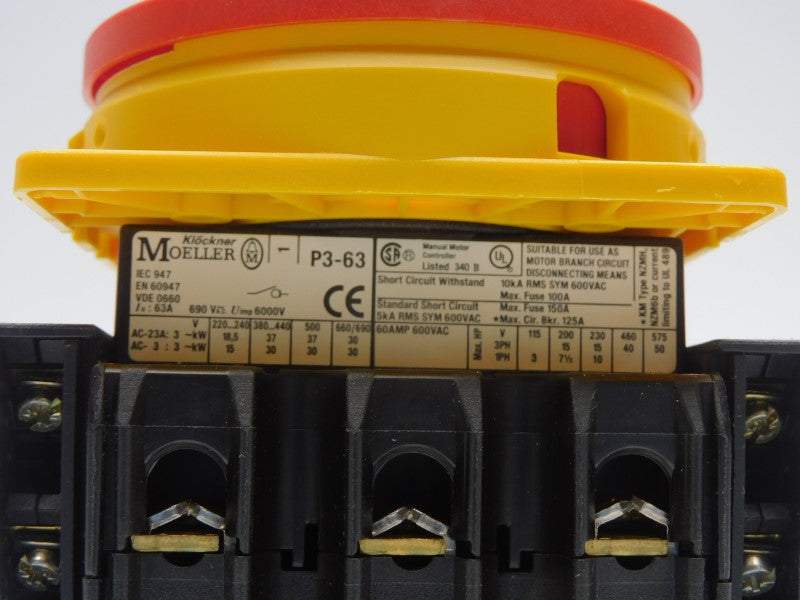 KLOCKNER MOELLER P3-63/EA/SVB/HI11 690V 63A NSMP