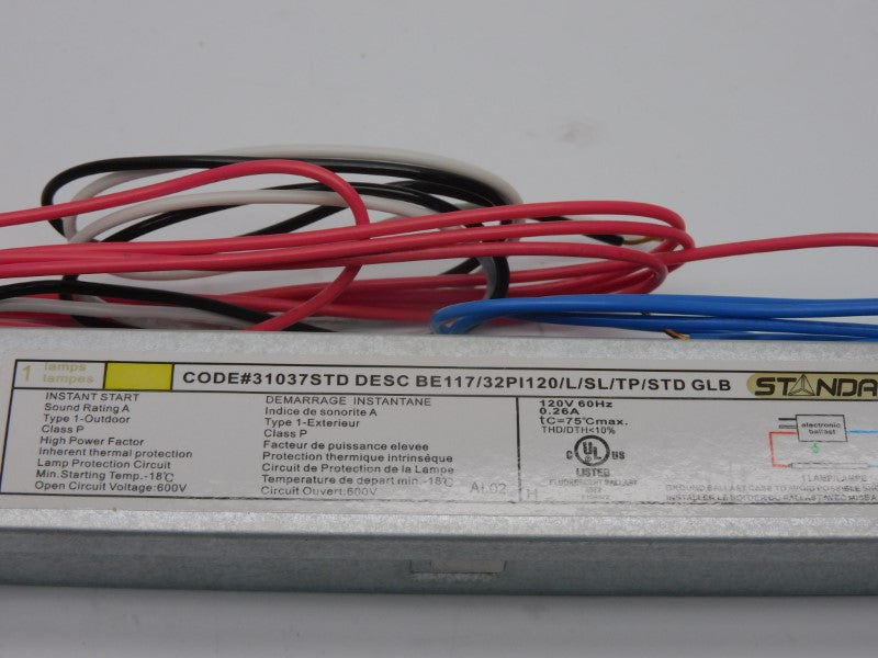 STANDARD BE117/32PI120/L/SL/TP/STDGLB 31037STD 120V 0.26A NSMP