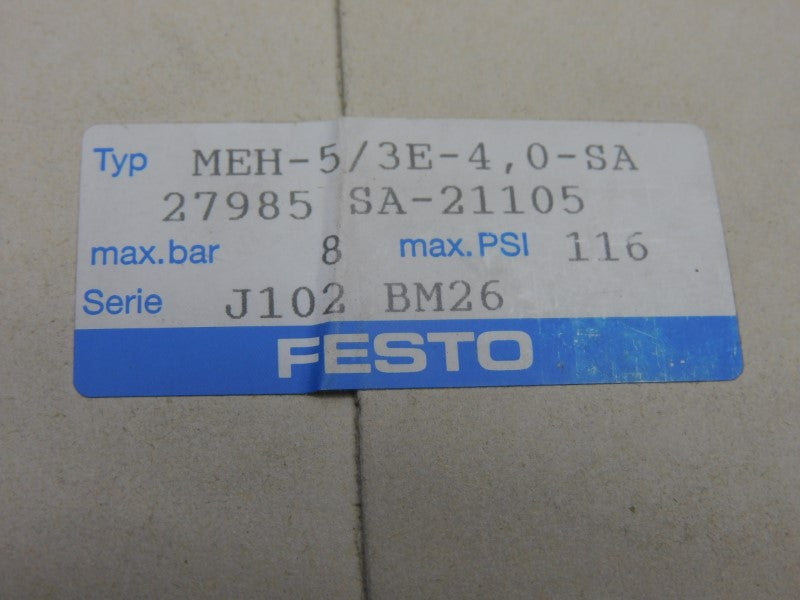 FESTO MEH-5/3E-4.0-SA 27985 116PSI NSFS