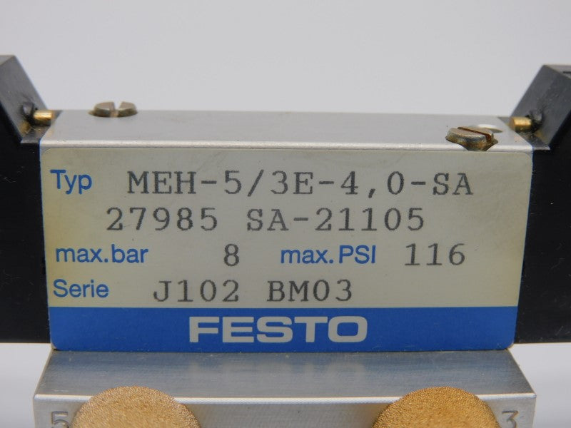 FESTO MEH-5/3E-4.0-SA 27985 116PSI NSMP