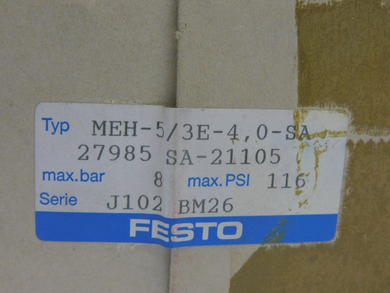 FESTO MEH-5/3E-4.0-SA 27985 116PSI NSMP