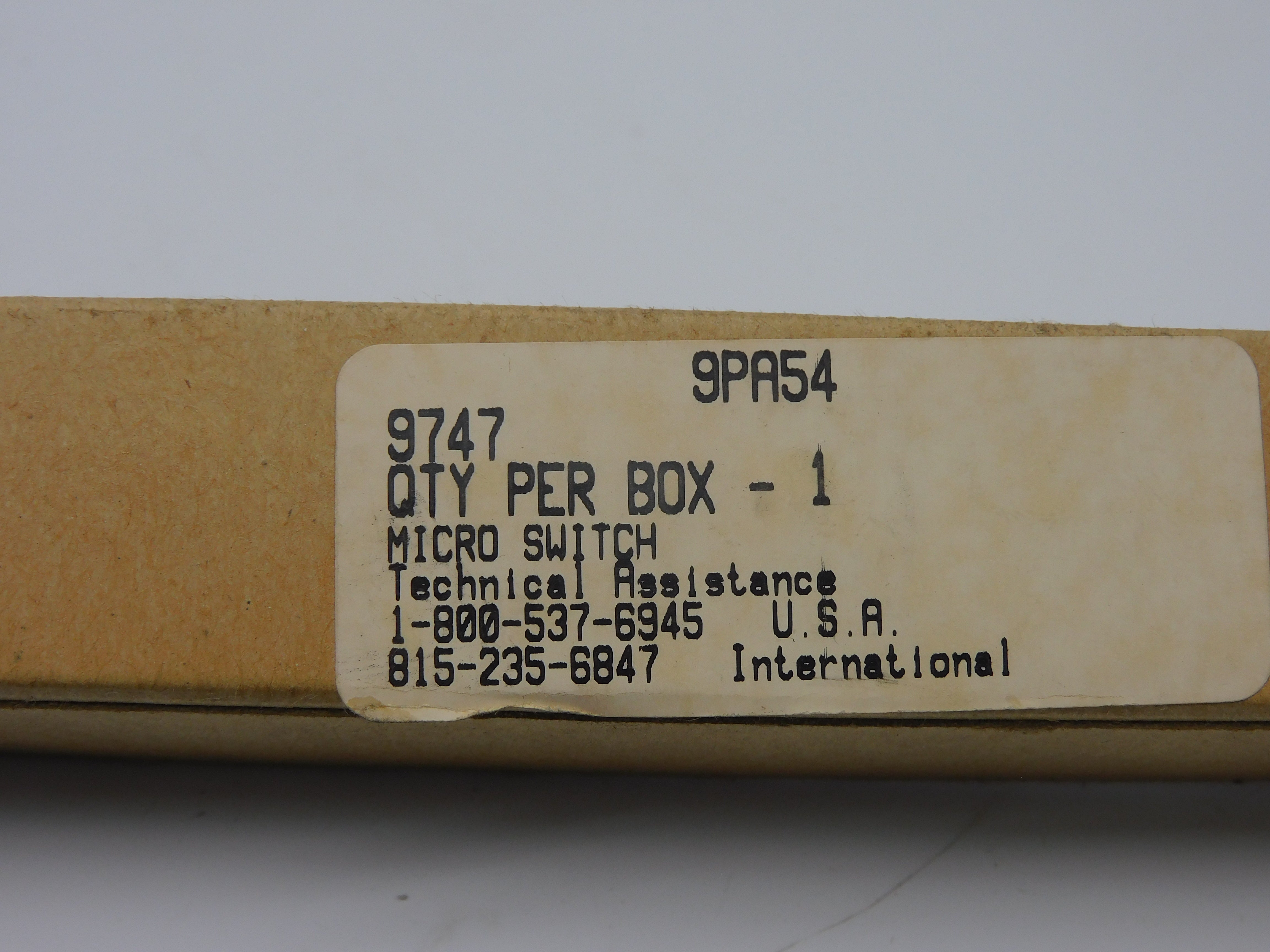 MICRO SWITCH 9PA54 NSMP