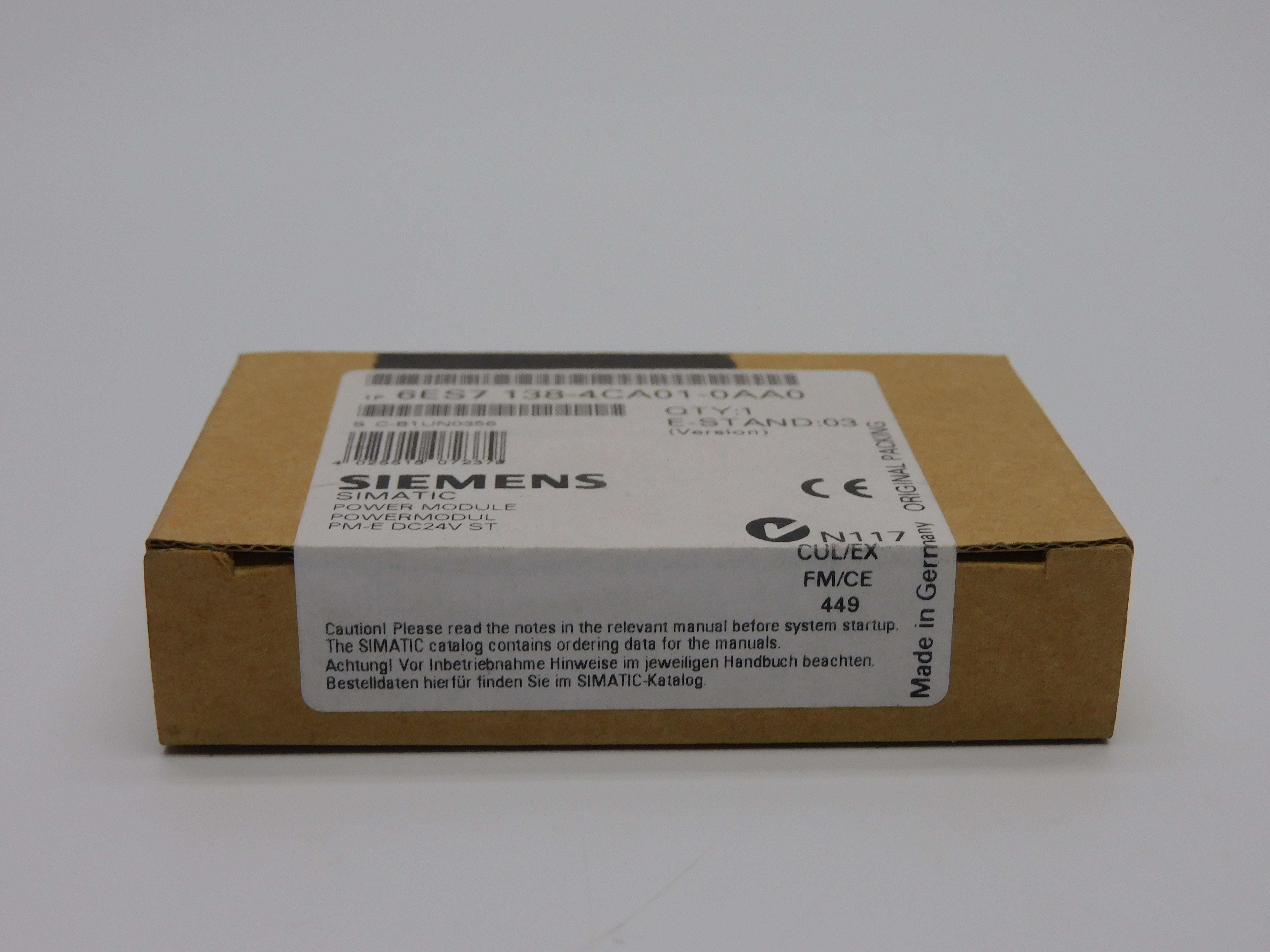 SIEMENS 6ES7138-4CA01-0AA0 VER. 03 24VDC NSFS