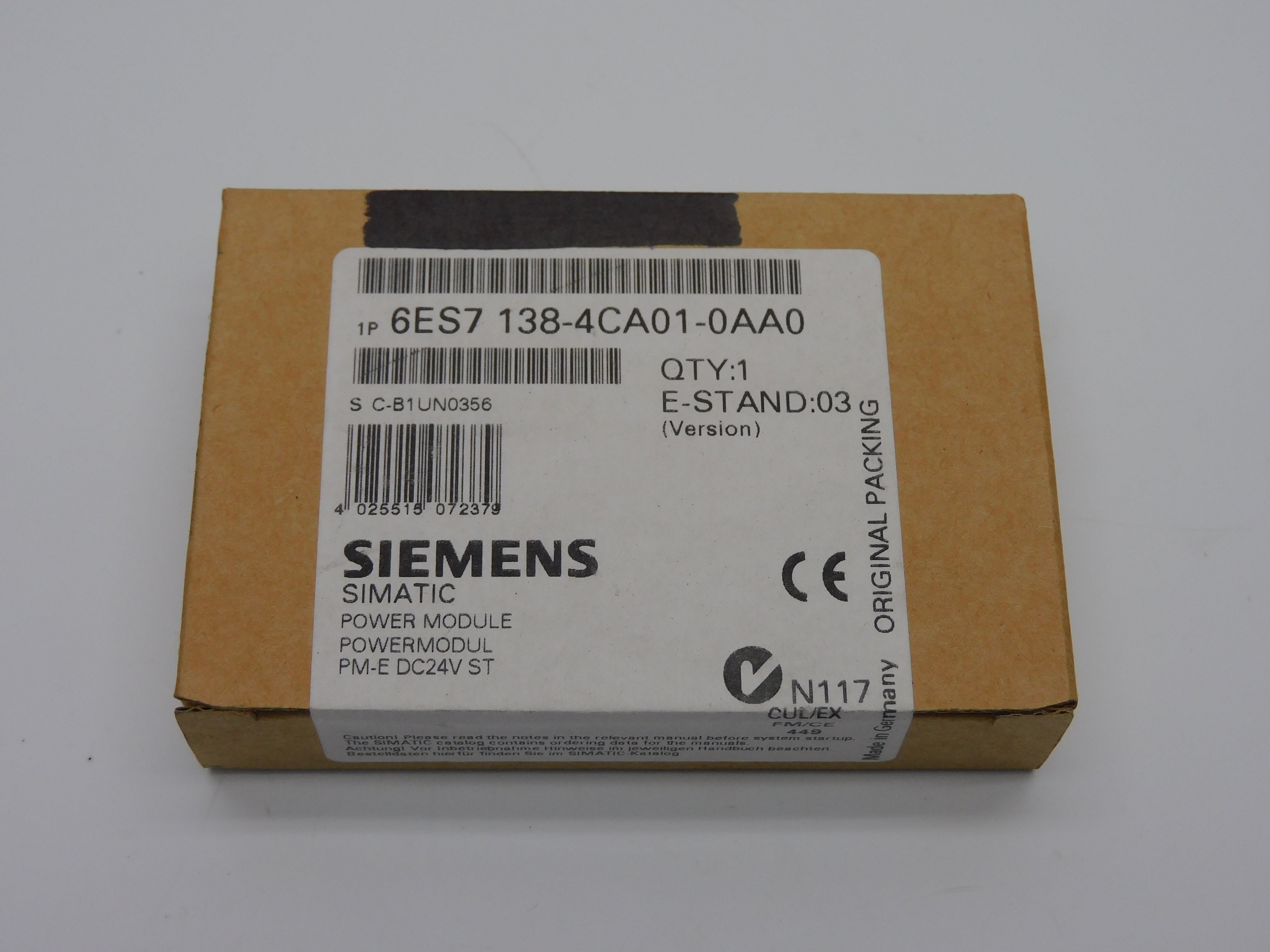 SIEMENS 6ES7138-4CA01-0AA0 VER. 03 24VDC NSFS