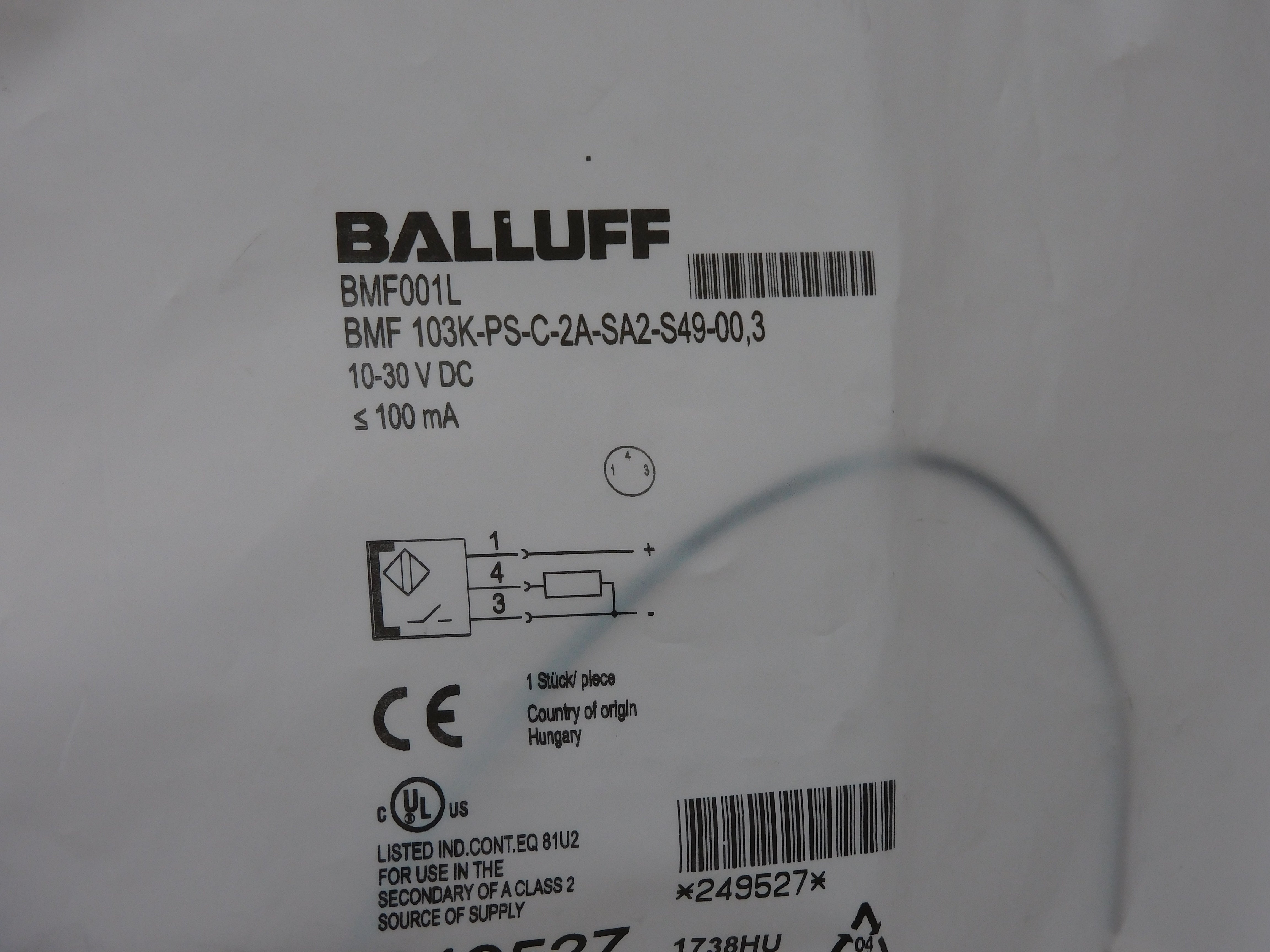 BALLUFF BMF103K-PS-C-2A-SA2-S49-00.3 BMF001L 10-30VDC NSMP