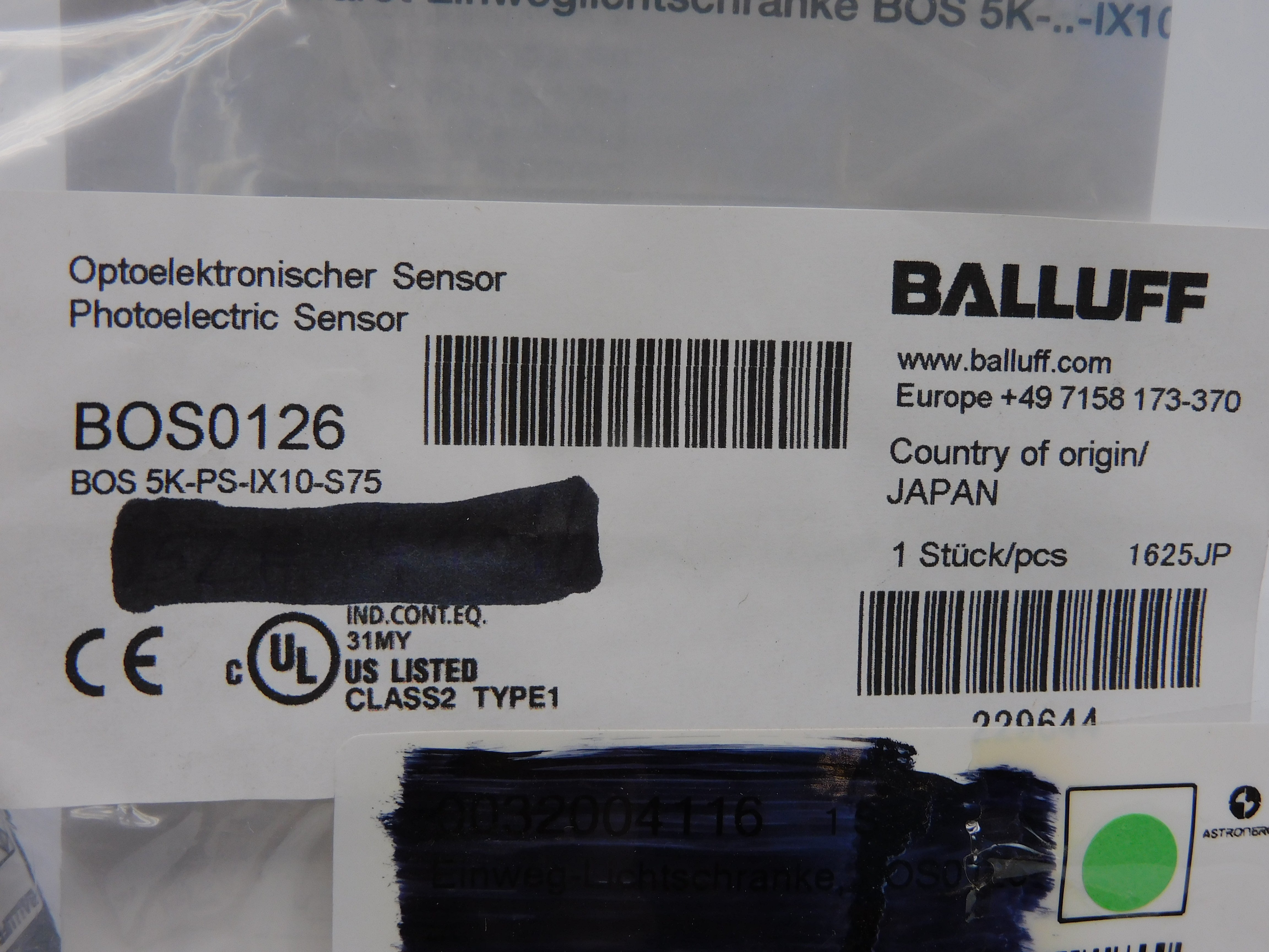 BALLUFF BOS5K-PS-IX10-S75 BOS0126 NSMP