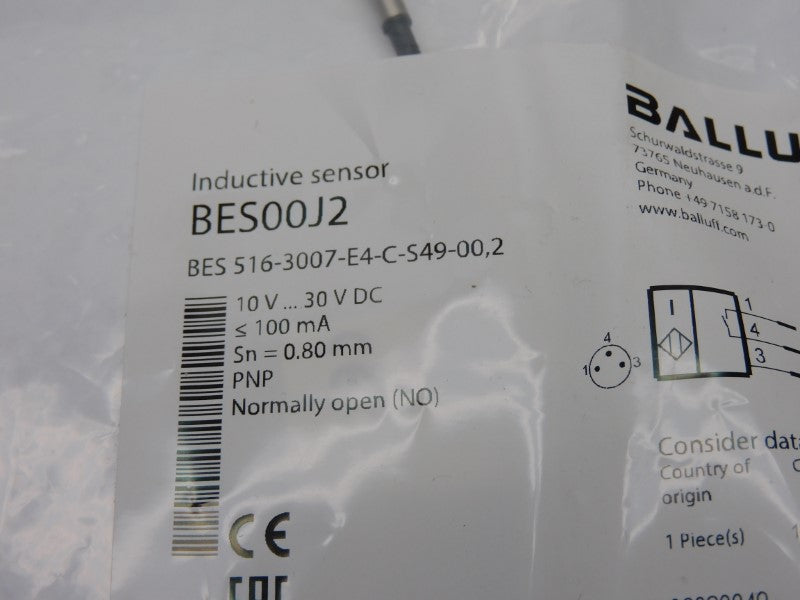 BALLUFF BES516-3007-E4-C-S49-00.2 BES00J2 10-30VDC NSMP