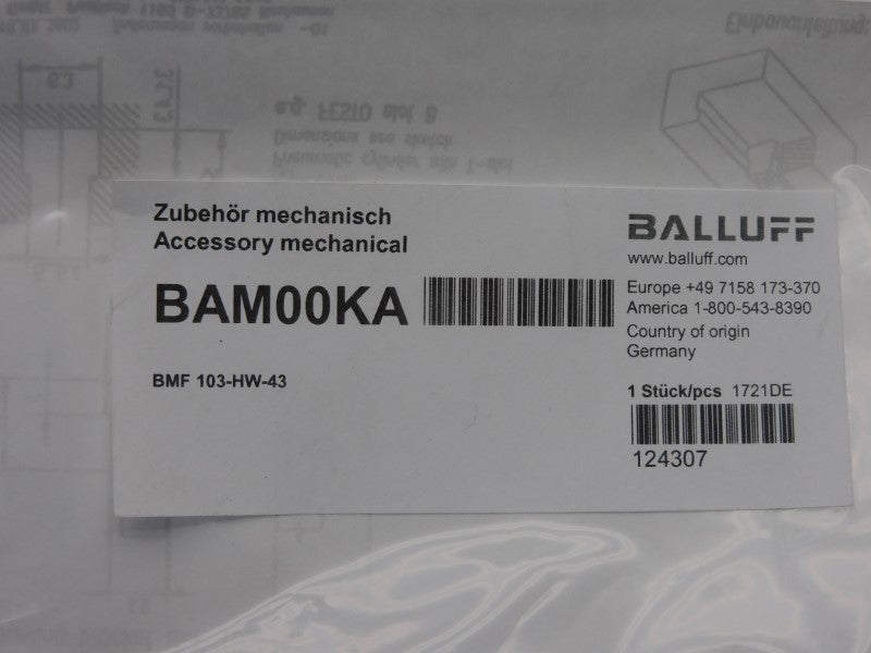 BALLUFF BMF103-HW-43 BAM00KA NSMP